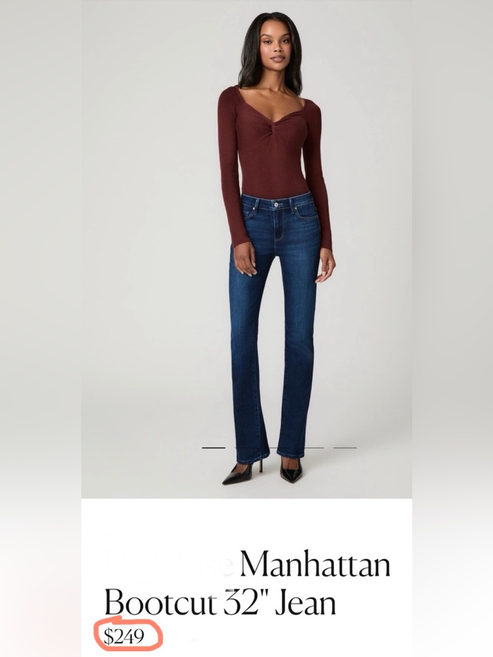 Paige Manhattan dark blue wash Bootcut Jeans size 28